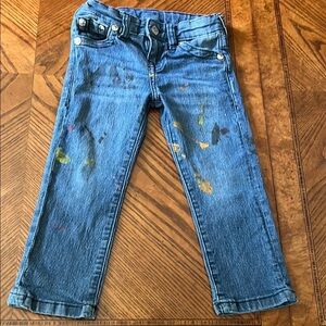 True Religion Kids Geno Blue Jeans with Paint Splatter relaxed slim 4T
